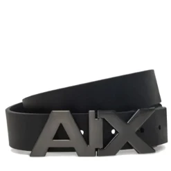 Cintura Uomo in Pelle ARMANI EXCHANGE Reversibile Colore Black - Phantom con Fibbia Logata