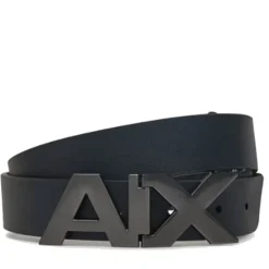 Cintura Uomo in Pelle ARMANI EXCHANGE Reversibile Colore Black - Phantom con Fibbia Logata