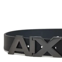 Cintura Uomo in Pelle ARMANI EXCHANGE Reversibile Colore Black - Phantom con Fibbia Logata