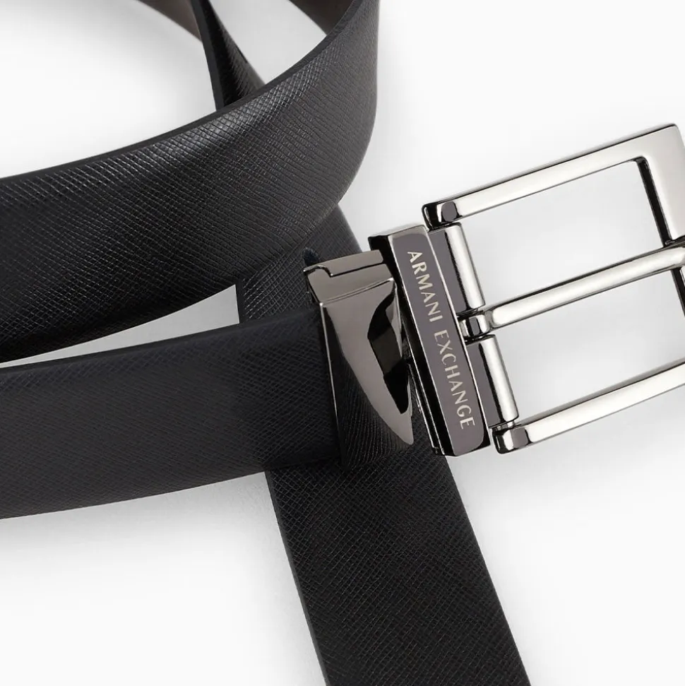 Cintura Uomo in Pelle ARMANI EXCHANGE Colore Black - Dark Brown