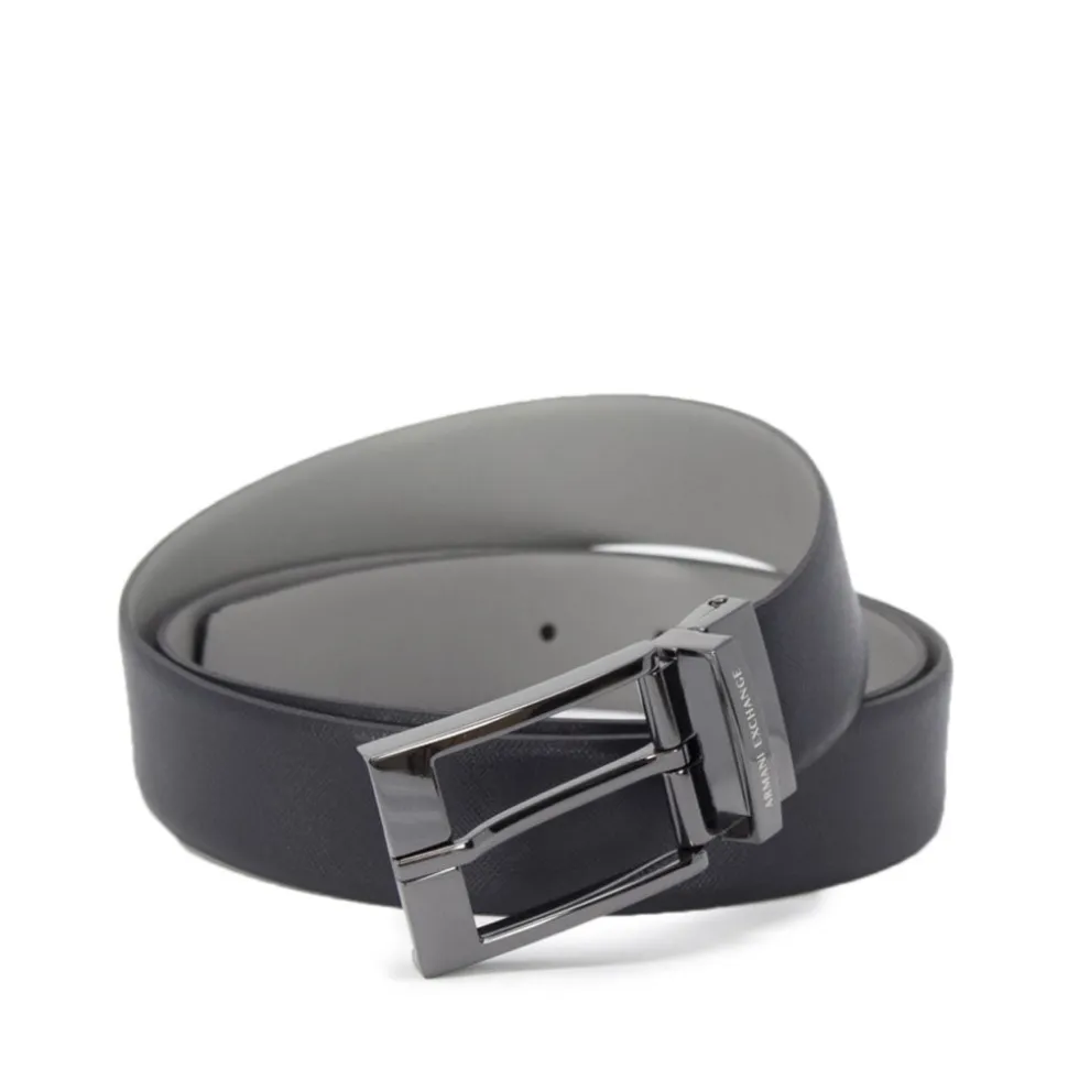 Cintura Uomo in Pelle ARMANI EXCHANGE Colore Navy - Grey