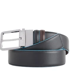 Cintura Uomo Reversibile PIQUADRO in Pelle Nera e Mogano - CU2619B2
