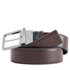 Cintura Uomo Reversibile PIQUADRO in Pelle Nera e Mogano - CU2619B2