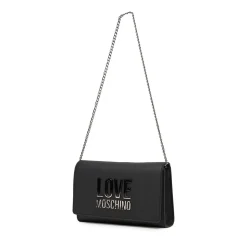 Clutch con Tracolla LOVE MOSCHINO Nera con Logo Lettering Sfumato