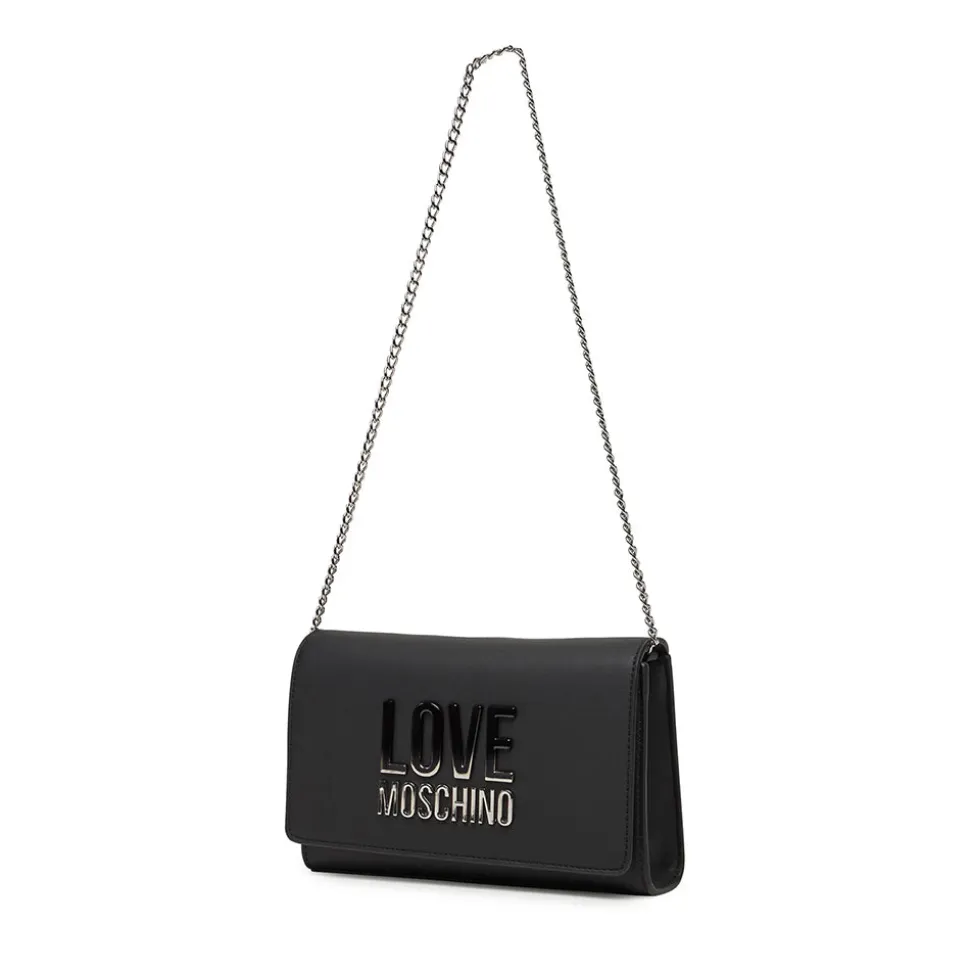 Clutch con Tracolla LOVE MOSCHINO Nera con Logo Lettering Sfumato