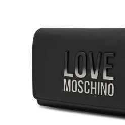 Clutch con Tracolla LOVE MOSCHINO Nera con Logo Lettering Sfumato