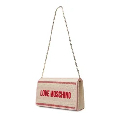 Clutch con Tracolla LOVE MOSCHINO in Canvas Rosa