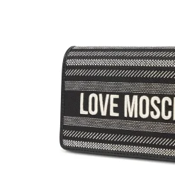 Clutch con Tracolla LOVE MOSCHINO in Canvas Nera