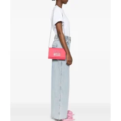 Clutch con Tracolla LOVE MOSCHINO Fuxia con Logo Lettering Sfumato