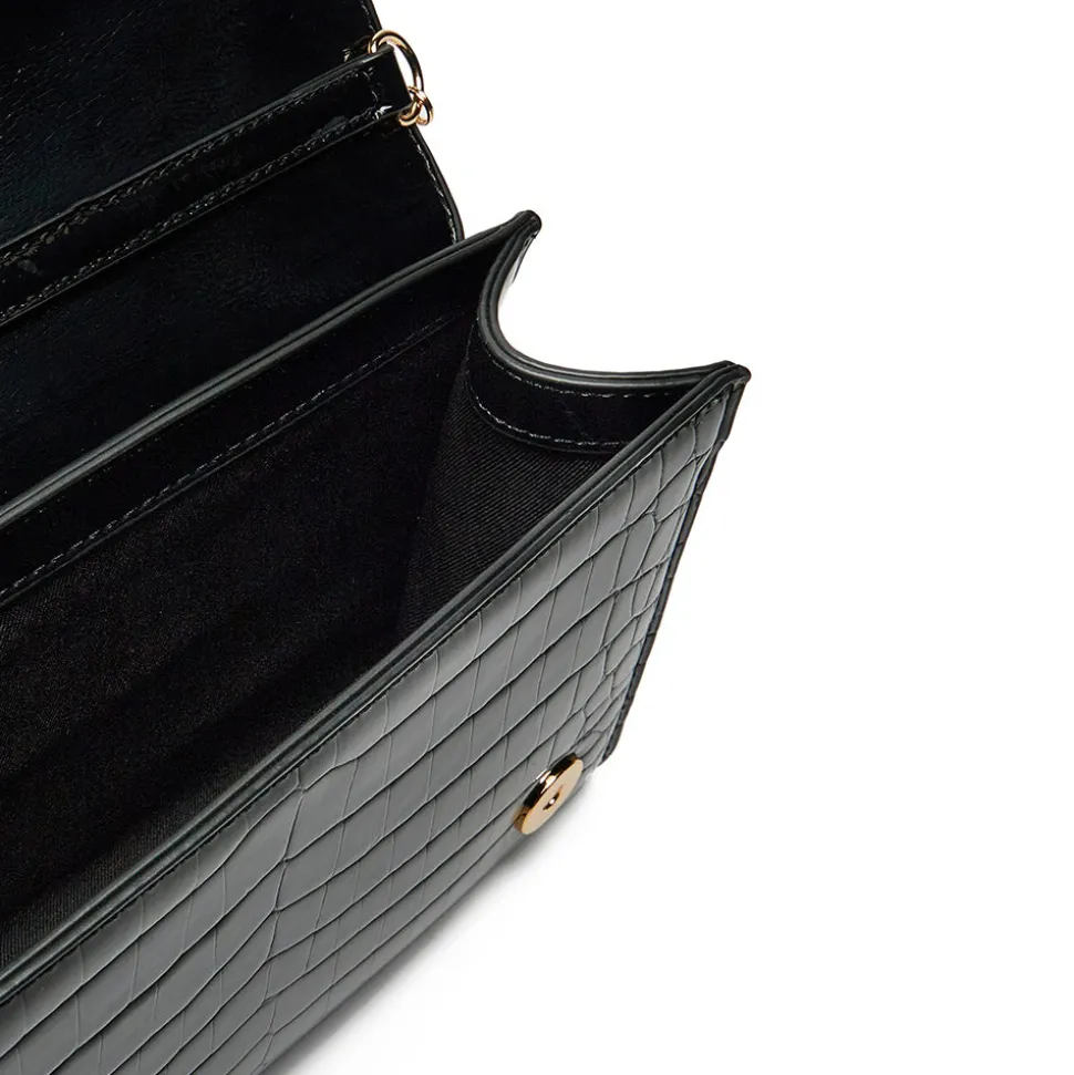 Clutch Donna con Tracolla LOVE MOSCHINO stampa Croco Nera