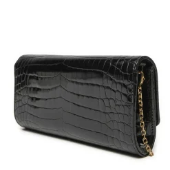 Clutch Donna con Tracolla LOVE MOSCHINO linea Lettering Logo stampa Cocco Nero