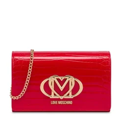 Clutch Donna con Tracolla LOVE MOSCHINO stampa Croco Rossa