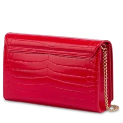 Clutch Donna con Tracolla LOVE MOSCHINO stampa Croco Rossa