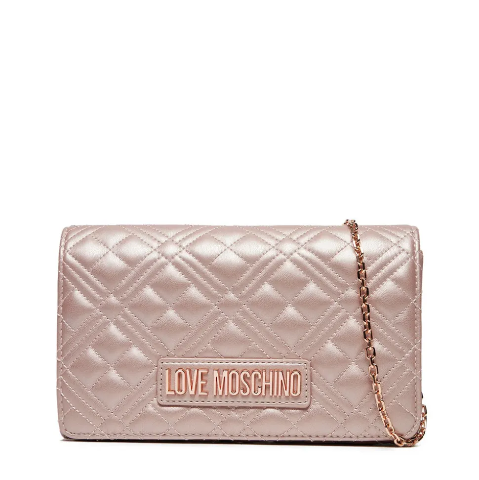 Clutch Donna con Tracolla LOVE MOSCHINO linea Smart Daily Quilted Metallic Powder