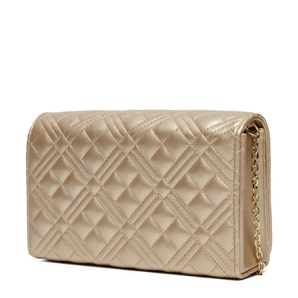 Clutch Donna con Tracolla LOVE MOSCHINO linea Smart Daily Quilted Metallic Gold