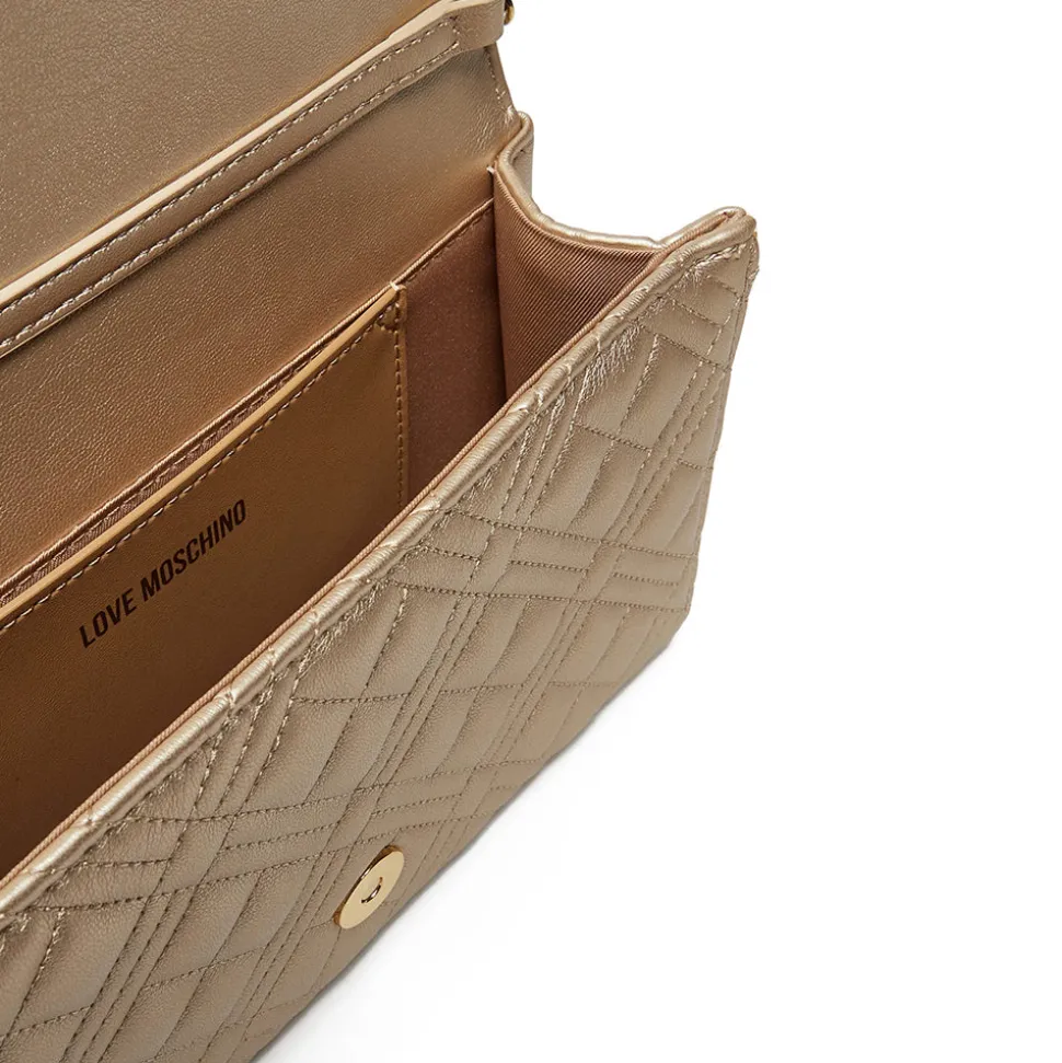 Clutch Donna con Tracolla LOVE MOSCHINO linea Smart Daily Quilted Metallic Gold