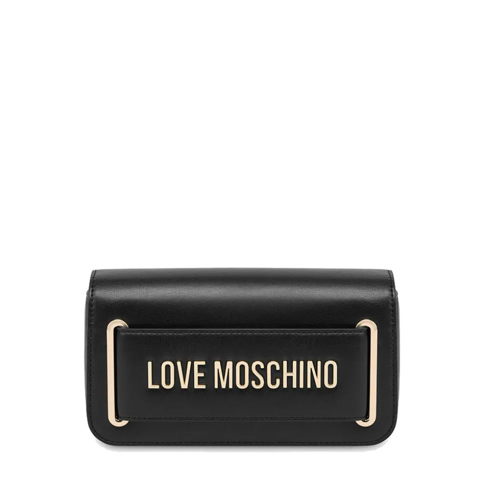 Clutch Donna con Tracolla LOVE MOSCHINO linea Smart Daily Lettering Logo Nero