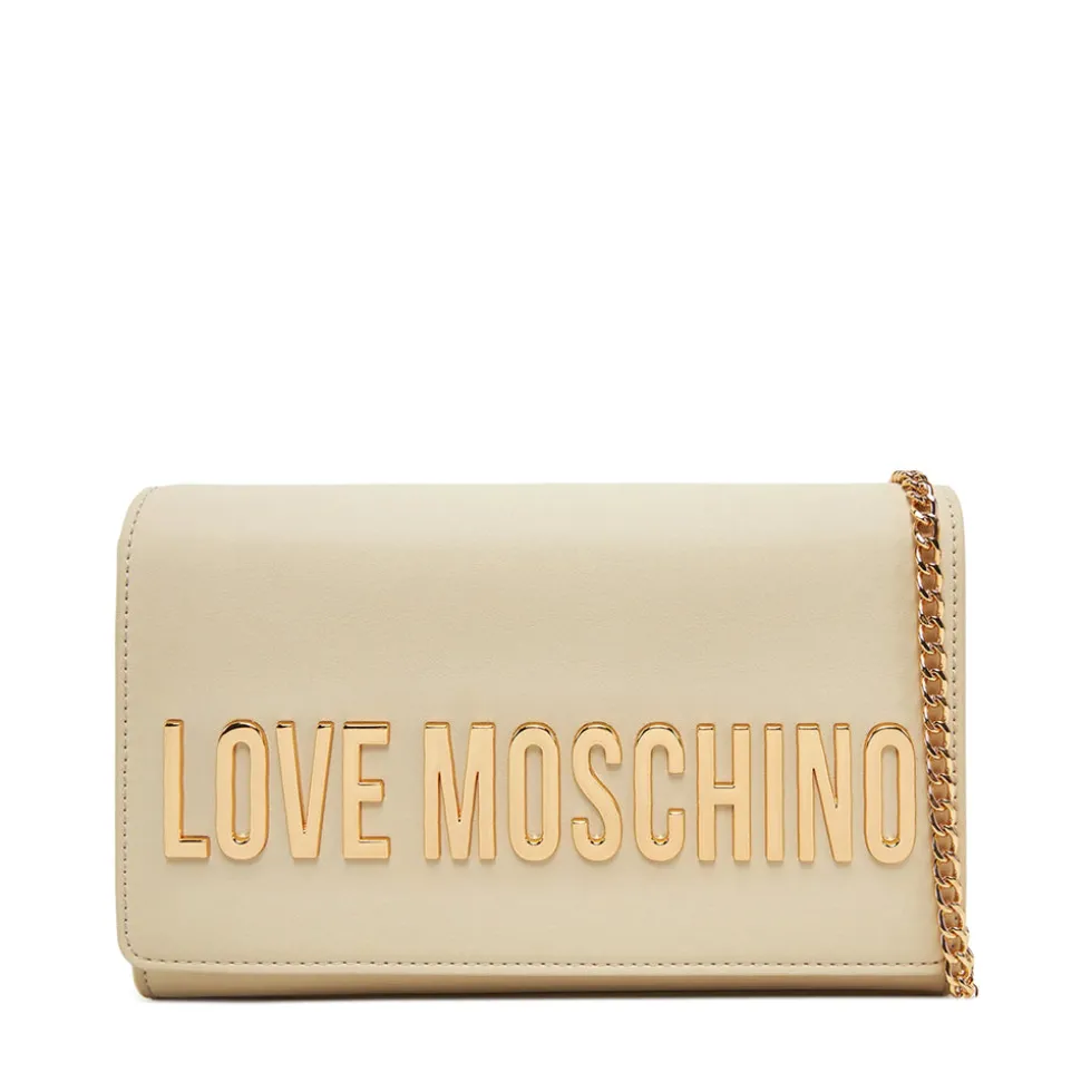 Clutch Donna con Tracolla LOVE MOSCHINO linea Smart Daily Bag Lettering Logo Avorio