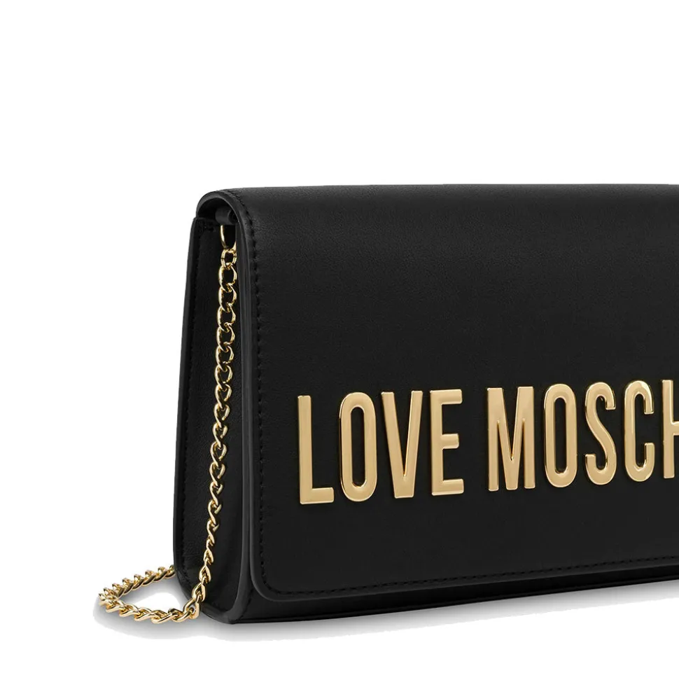 Clutch Donna con Tracolla LOVE MOSCHINO linea Smart Daily Bag Lettering Logo Nero