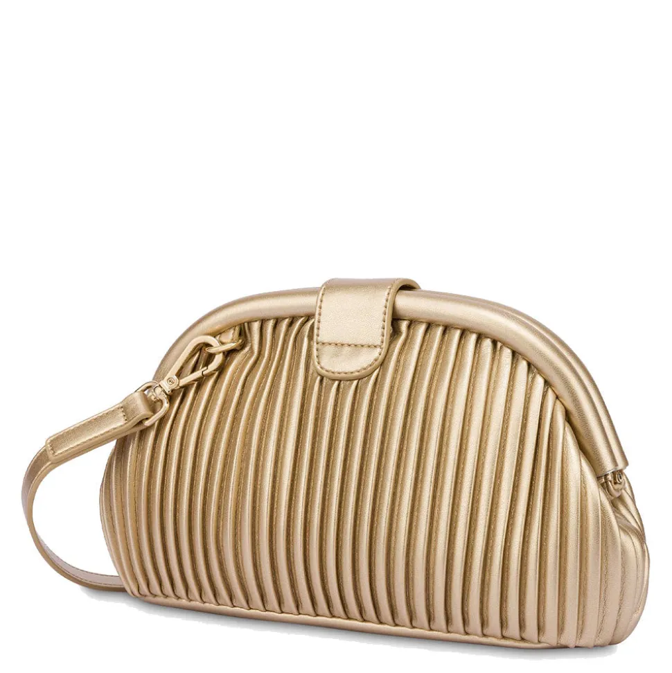 Clutch Donna con Tracolla LOVE MOSCHINO linea Pleated color Oro JC4045