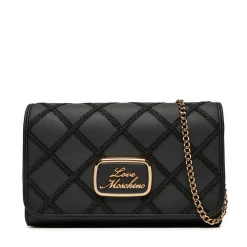 Clutch Donna LOVE MOSCHINO con Ricamo a Scacchi Nero