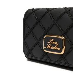 Clutch Donna LOVE MOSCHINO con Ricamo a Scacchi Nero