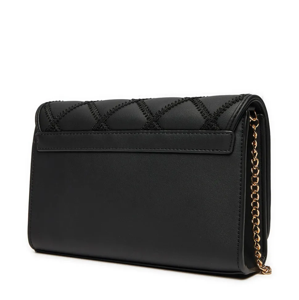 Clutch Donna LOVE MOSCHINO con Ricamo a Scacchi Nero