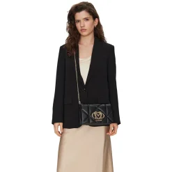 Clutch Trapuntata con Tracolla LOVE MOSCHINO linea Embossed Nero