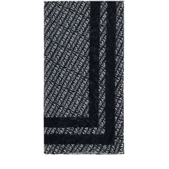 Foulard Donna ARMANI EXCHANGE in Tessuto Nero e Bianco Logato