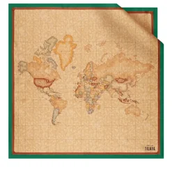 Foulard 90 x 90 cm 1A Classe Alviero Martini in Seta stampa Geo Classic e Verde Giada 3190