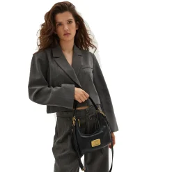 Hobo Bag a Mano LOVE MOSCHINO Nera con Placca Logo