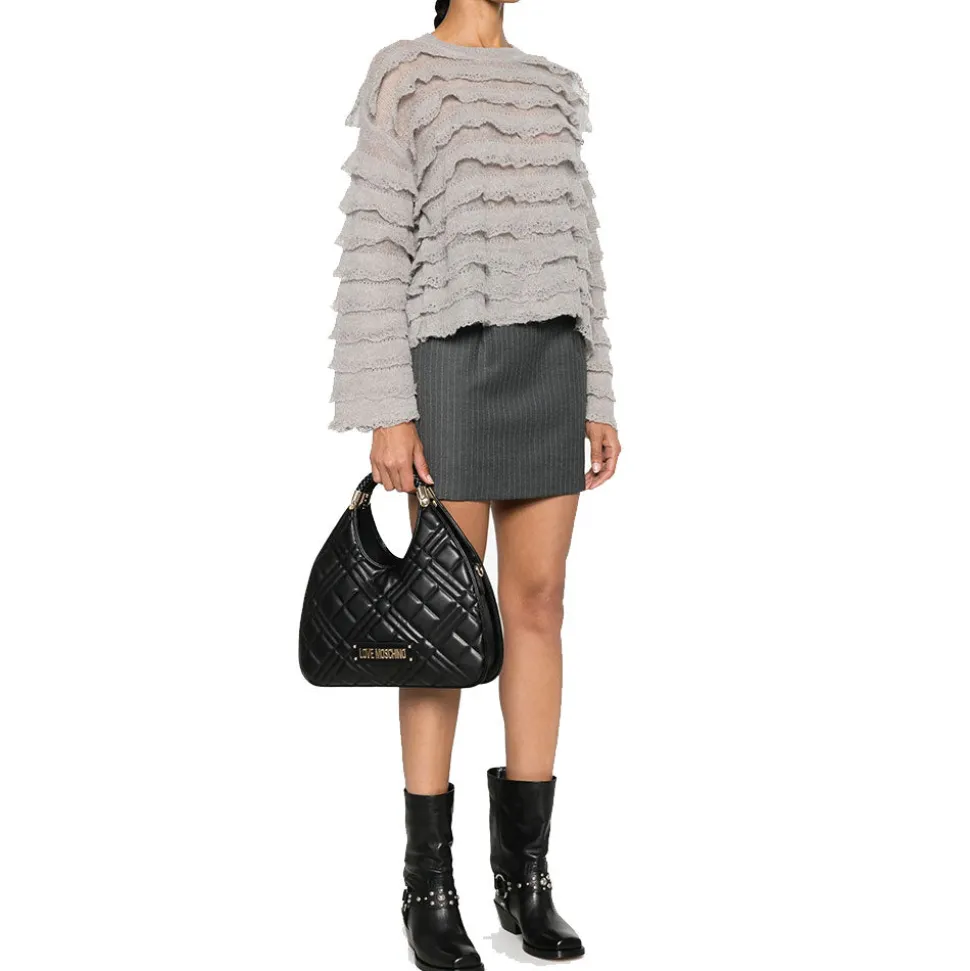 Hobo Bag a Mano Trapuntata LOVE MOSCHINO linea Quilted colore Nero