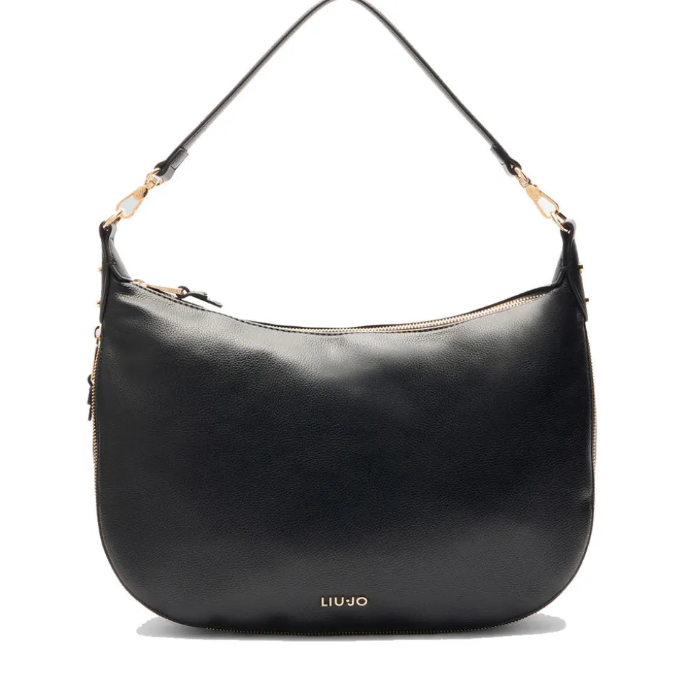 Hobo Bag Large con Tracolla LIU JO Better effetto Bottalato Nero