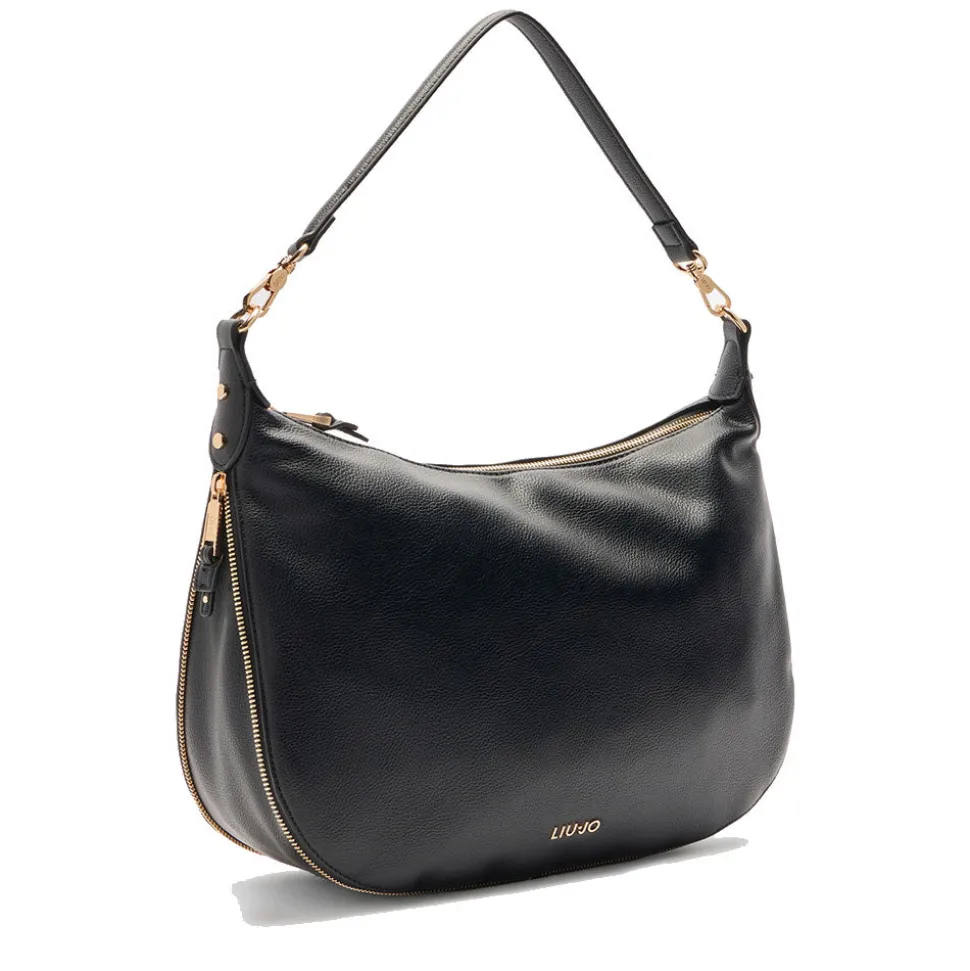 Hobo Bag Large con Tracolla LIU JO Better effetto Bottalato Nero