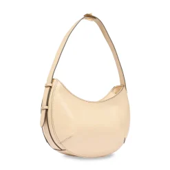 Hobo Bag Media THE BRIDGE linea Federica in Pelle color Panna