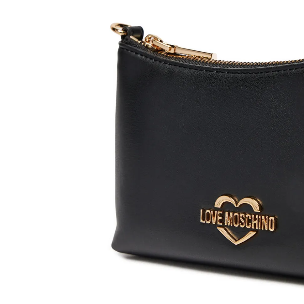Hobo Bag Small LOVE MOSCHINO linea Pearls Nera