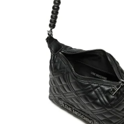 Hobo Bag Small LOVE MOSCHINO linea Pearls Trapuntata Nera con Logo Canna di Fucile