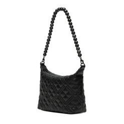 Hobo Bag Small LOVE MOSCHINO linea Pearls Trapuntata Nera con Logo Canna di Fucile
