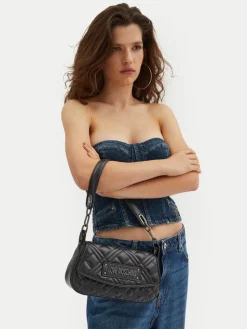 Hobo Bag Trapuntata LOVE MOSCHINO linea Lettering Logo colore Nero con Logo Canna di Fucile