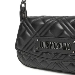 Hobo Bag Trapuntata LOVE MOSCHINO linea Lettering Logo colore Nero con Logo Canna di Fucile