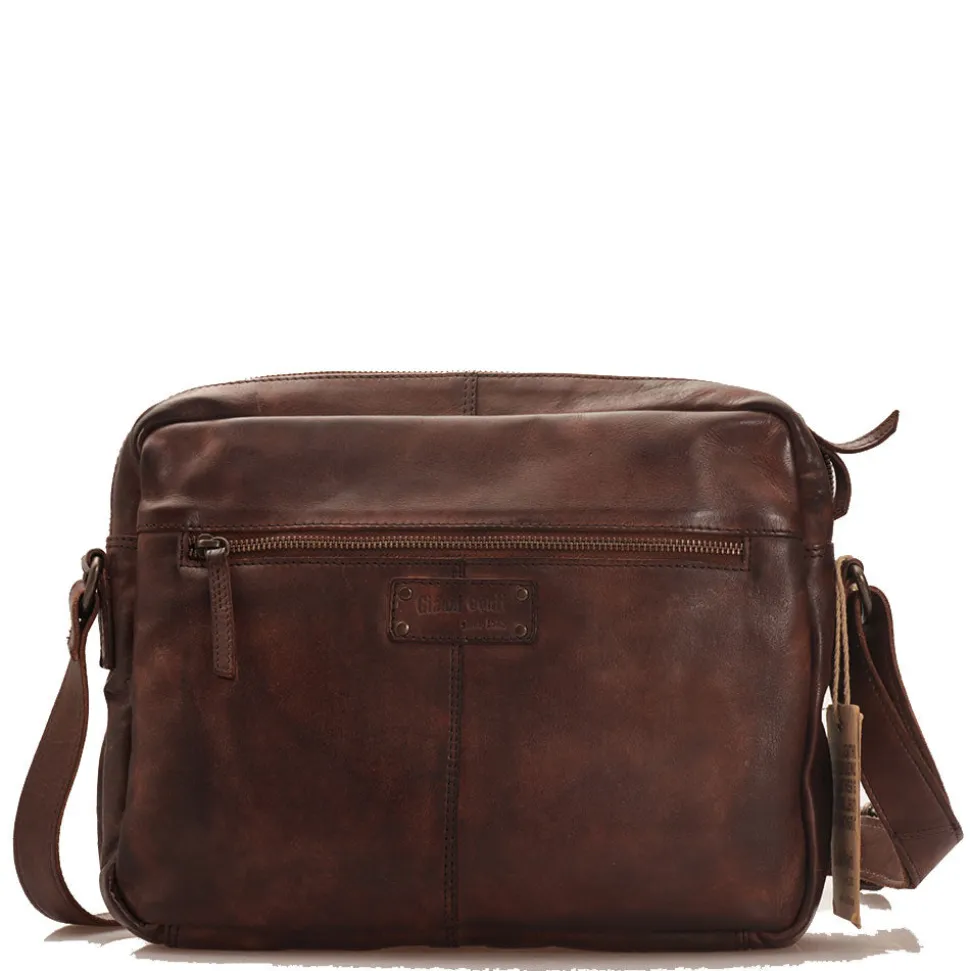 Messenger Uomo con Zip GIANNI CONTI in Pelle Marrone
