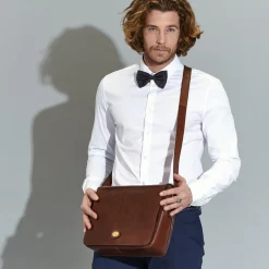 Messenger Uomo THE BRIDGE in Pelle Marrone linea Story