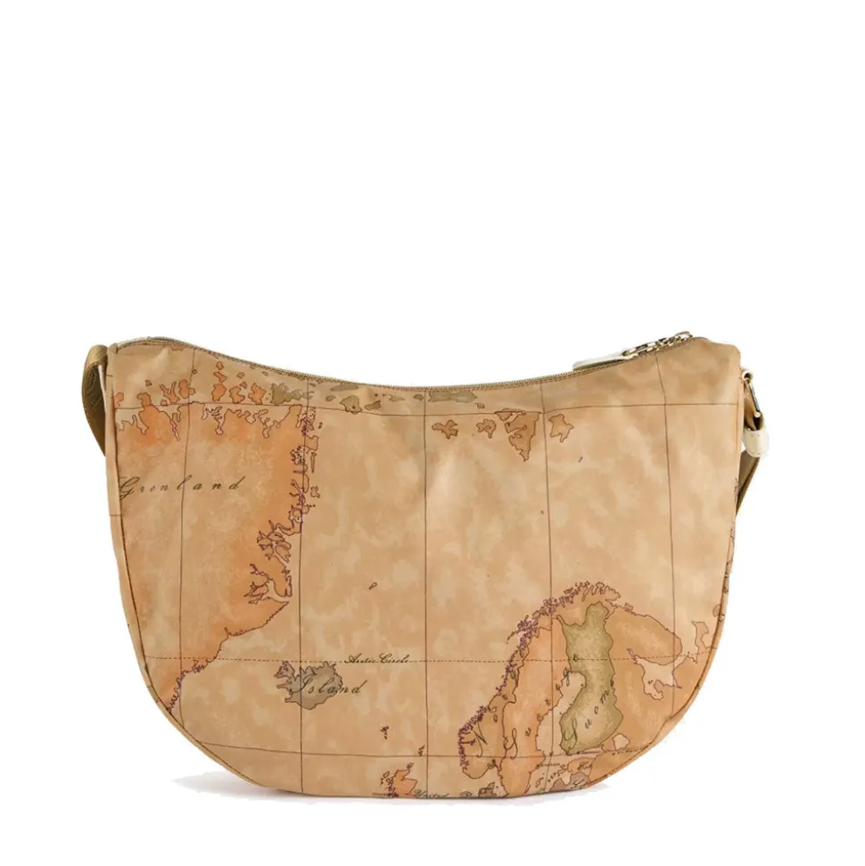 Mezzaluna Grande a Tracolla 1A Classe Alviero Martini linea Social Fusion Geo Classic e Avorio LB99