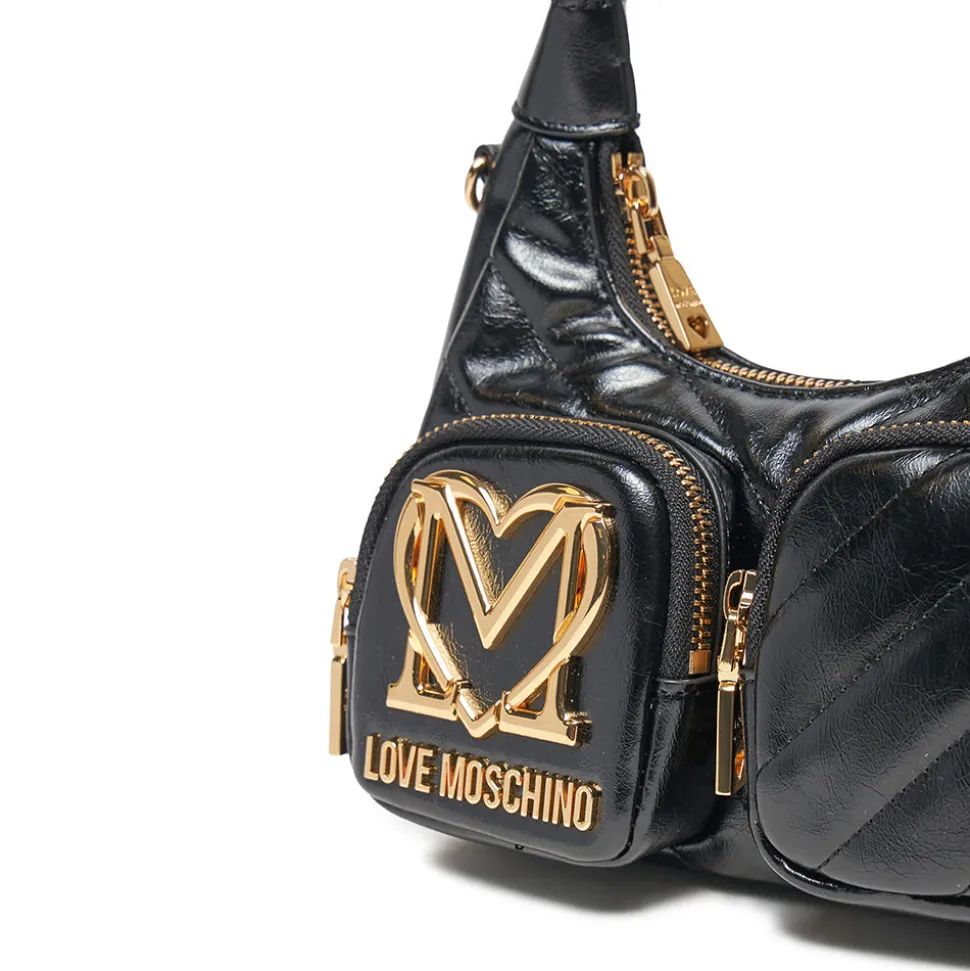 Mini Bag a Mano con Tracolla LOVE MOSCHINO linea City Pockets colore Nero