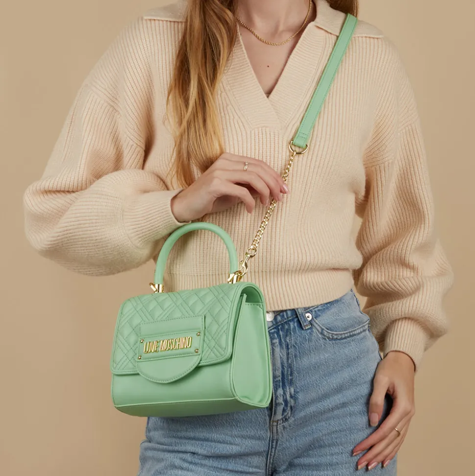 Mini Borsa a Mano LOVE MOSCHINO linea Quilted Tab color Cipria