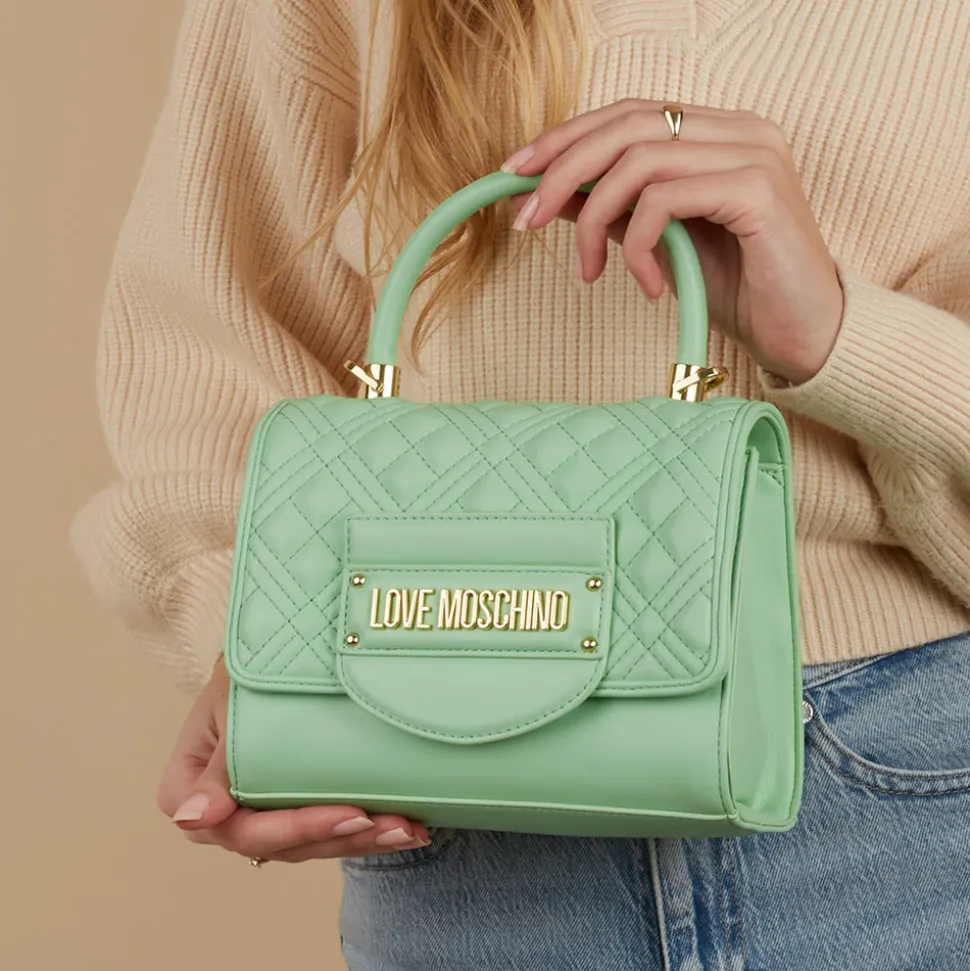 Mini Borsa a Mano LOVE MOSCHINO linea Quilted Tab color Cipria