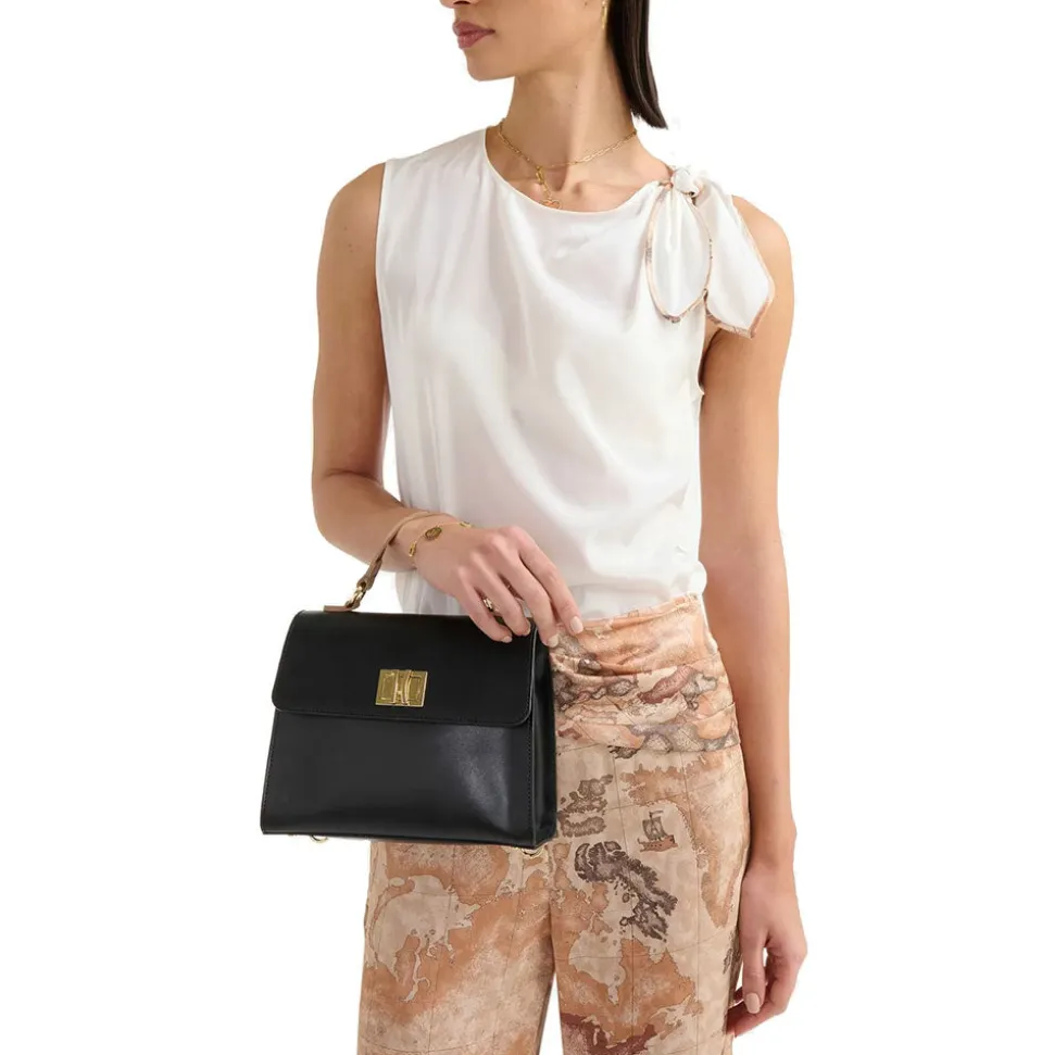 Mini Tote 1A Classe Alviero Martini linea Elegance Coast in Pelle Nera LC07