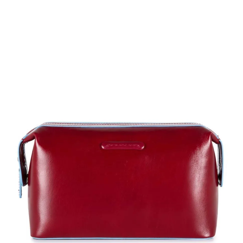 Necessaire PIQUADRO In Pelle Rossa Linea Blue Square - BY3851B2