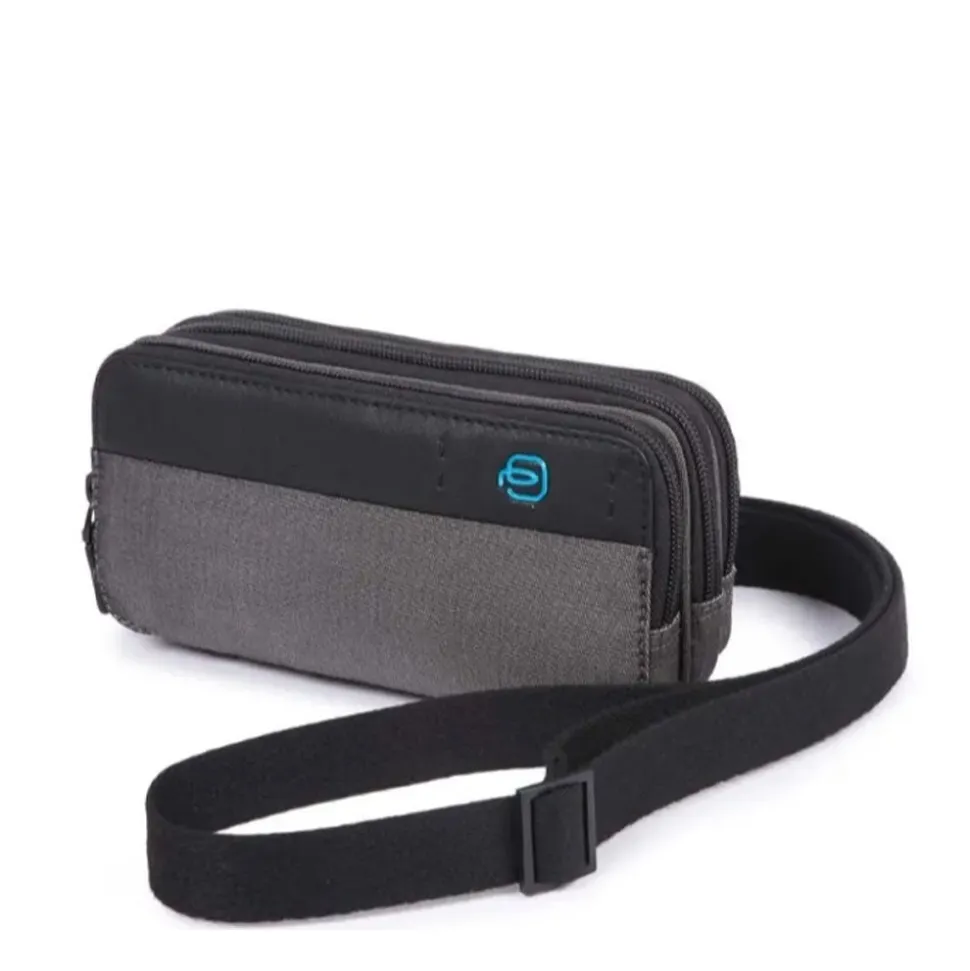 Necessaire Piquadro in Tessuto e Pelle Linea Pulse P16 colore Chevron Grigio - AC2141P16