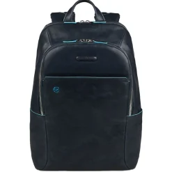 PIQUADRO Zaino Porta Pc 14" Linea Blue Square in Pelle Blu - CA3214B2
